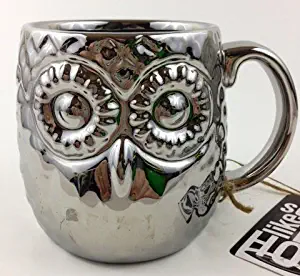 Beautiful Silver Owl Deluxe Figural Shaped Mug 16 oz