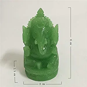 Kiartten Buddha Statue - Luminous Ganesha Buddha Statue Man-Made Jade Stone Elephant God Sculpture Figurines for Garden Home Decoration Glow in The Dark