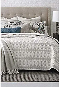 Dwell Studio Loire Geometric Euro Sham/Ink Black and Cream 100% Cotton