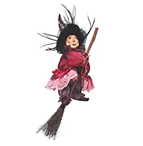 Witches of Pendle - Anne Redfearn Witch Flying (Burgundy) 24cm