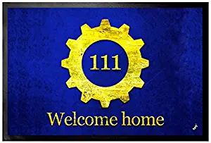 1art1 Logos Door Mat Floor Mat - Vault 111, Welcome Home (24 x 16 inches)