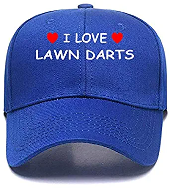 I Love Lawn Darts Baseball Cap Funny Comfy Customizable Logo Personalized Text