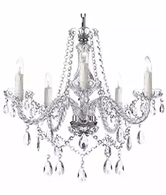 Saint Mossi Modern Contemporary Elegant K9 Crystal Glass Chandelier Pendant Ceiling Lighting fixture - 5 Lights