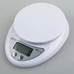 Importer520 White 10lb X 0.04oz Digital Kitchen Scale Diet Food Compact Kitchen Scale 5kg X 1g