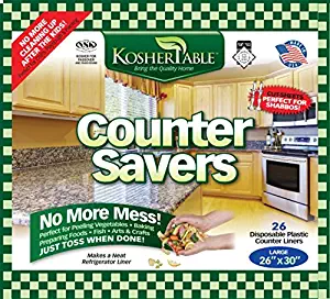 eDayDeal Disposable Counter Liners- Pack Of 25 Plastic Kitchen Counter Covers For Easy Cleanup After Food Prep- Foldable, Versatile Kitchen Countertop Protectors- Top Time Savers
