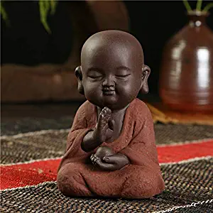 LKXZYX Buddha Statue Ornament for Home Buddah Statues Gift handicrafts Ceramic Home Club Geomantic Decoration Purple Sand Figurines Tea Pet