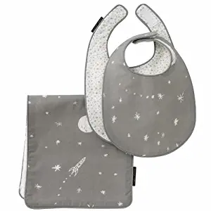 DwellStudio Bib and Burp Set, Galaxy Dusk