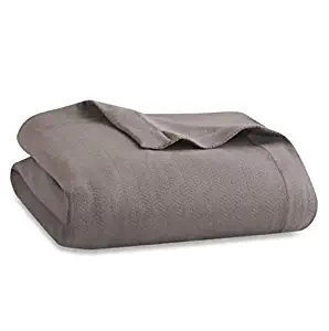 MattsGlobal Shop Luxurious Twin Blanket Cotton with Very Fine Yarns - Accented with a Decorative All-Cotton Border - Machine Wash - Multiple Colors Available (Charcoal)