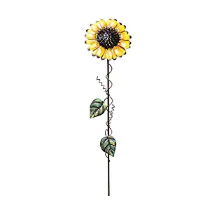 Rainbow Handcrafts Vintage Metal Sunflower Garden Stake Metal Garden Yard Lawn Patio Decor Sunflower Outdoor Decoration 21''H