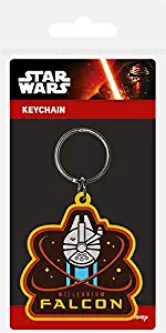Star Wars Pyramid International Episode VII Millenium Falcon Rubber Keychain, Multi-Colour, 4.5 x 6 cm