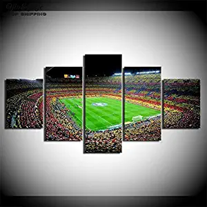 Spain Fc Barcelona Sports Football Poster Wall Art Home Wall Decorations for Bedroom Living Room Oil Paintings Canvas Prints (Framed,8x14inx2 8x18inx2 8x22in)