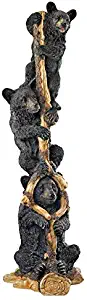 Design Toscano KY79361 Black Bear Cubs Up a Tree Outdoor Garden Statue, 45 Inch