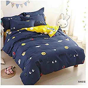 KFZ Bed Set Duvet Cover Set Full Bedding for Kids, 1 Duvet Cover (Without Comforter Insert) and 2 Pillow Cases, Big Eyes and Baseball Print Bed Set