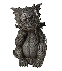 Pacific Giftware Garden Dragon Thinker Dragon Garden Display Decorative Accent Sculpture Stone Finish 10 Inch Tall