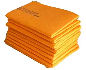 SUPER CHAMOIS CLOTHS. The Newest Original German Shammy - KITCHEN SHAMMY DRYING TOWELS and CLEANING RAGS (20" x 27") (10) with BONUS Restaurant Certificate.