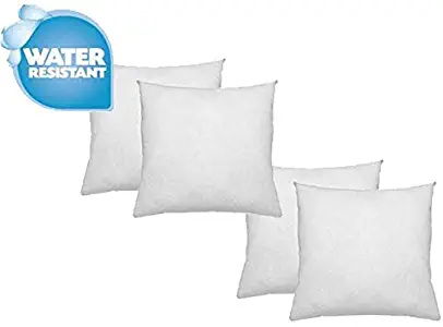 IZO Home Goods Premium Outdoor Anti-mold Water Resistant Hypoallergenic Stuffer Pillow Insert Sham Square Form Polyester, 18" L X 18" W (4 Pack), Standard/White