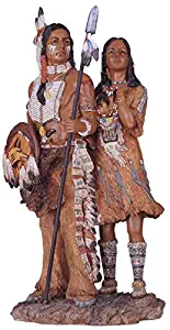 George S. Chen Imports SS-G-11334 Native American Couple Collectible Indian Figurine Sculpture Statue