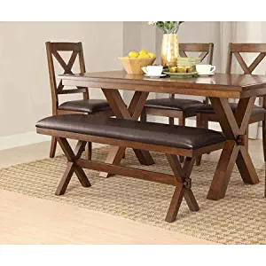 Adjustable Better Homes and Comfortable Gardens Maddox Crossing Dining Perfect Bench, Espresso Discount Low Wooden Legs Furniture Space Design Affordable Cushion Additional Seating Relax and Enjoy Kitchen