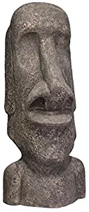 Design Toscano Easter Island Ahu Akivi Moai Monolith Garden Statue, Extra Extra Large, 48 Inch, Polyresin, Grey Stone