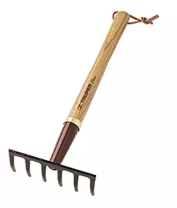 Truper 30681 15-Inch Classic Gardener Level Rake, 6-Tine, Ash Handle