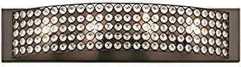 Kichler Krystal Ice 4-Light 26.13-in Olde Bronze Rectangle Vanity Light