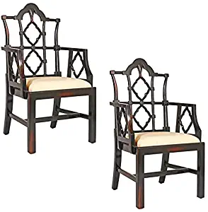 Design Toscano Chinese Chippendale Chair: Set of Two