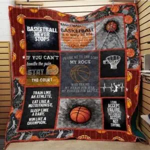 Gearsly Basketball Quilt | All-Season Quilts Comforters with Reversible Cotton King/Queen/Twin Size | Best Decorative Unique Banklet for Traveling, Picnic, Beach Trip, Concert, Home and Gift