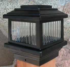 Aurora Polaris Solar Deck Light, 4-1/2" Post, 1W LED, Black