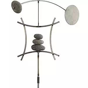 Aura Life Zen Garden Spinner Kinetic Wind Sculpture | Balanced Arch Yard Decor with Rock Cairn and Stake | Relaxing Metal Art Wind Vane Sculptures | Handmade in The USA