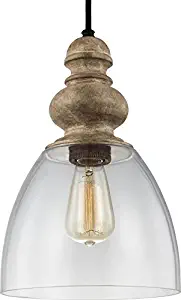 Feiss P1395DFW/DWZ Matrimonio Glass Pendant Lighting, Brown, 1-Light (9"Dia x 14"H) 60watts