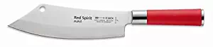 F. Dick Red Spirit - Ajax 8" Blade Chefs Cleaver - German Made With German High-Carbon Stainless Steel - Oval Shape Asian Inspired Handle With Non-Slip Textured Polymer Grip