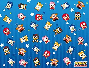 Great Eastern GE-57910 Sonic The Hedgehog SD Group Chibi Sublimation Throw Blanket, 46" x 60", Brown