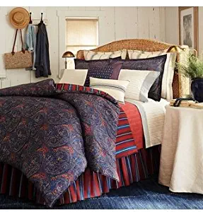 Chaps Indigo Isle Paisley 3-piece King Duvet Cover Set, Navy