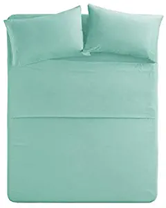 Comfort Spaces Ultra Soft Hypoallergenic Microfiber 6 Piece Set, Wrinkle Fade Resistant Sheets with Pillow Cases Bedding, Queen, Aqua