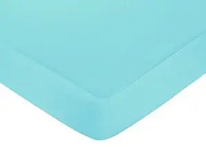 Sweet Jojo Designs Fitted Crib Sheet for Turquoise and Lime Hooty Owl Baby/Toddler Bedding - Blue