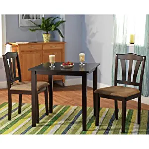 Metropolitan 3 Piece Dining Set, Includes 2-chairs and 1-Table, It Is Made of Quality Wood Materials, This Petite Dinette Takes up Little Space (Espresso)