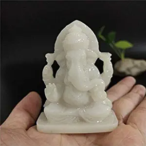 Kiartten Buddha Statue - Ganesha Buddha Statue Elephant God Sculpture Figurine Garden Handmade Stone Craft for Home Decoration Accessories 6.5cm/2.56inch