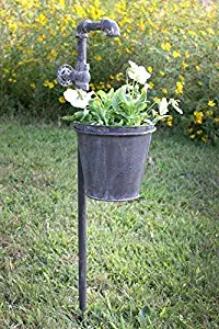 Faucet Garden Stake with Planter from Colonial Tin Works