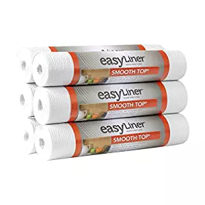 Duck Smooth Top Easy Liner Shelf Liner 12" Wide Kitchen Pack, 6-Rolls, 10' Length, White