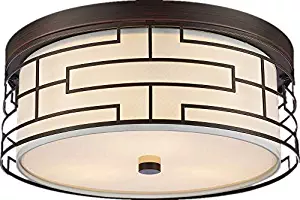 Amabao, 3-Light Steel Art LED Flush Mount Light Fixture, Ceiling Light Fixture Bedroom, Living Room, Dining Room, Oil Rubbed Bronze, Bulbs Not Included