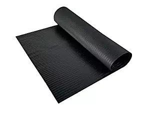 Resilia - Black Plastic Floor Runner/Protector - Embossed Wide Rib Pattern, (27 Inches Wide x 6 Feet Long)