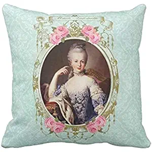 Marie Antoinette Damask Rose Pillow Mint Cushion Case 18 x 18 Inches