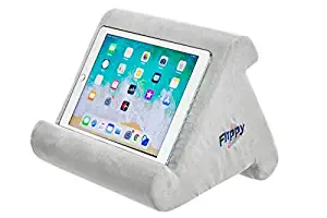 Flippy Multi-Angle Soft Pillow Lap Stand for iPads, Tablets, eReaders, Smartphones, Books, & Magazines (Grey)