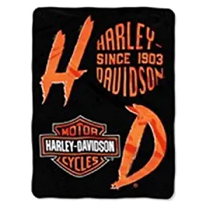 Northwest Harley Davidson Motorcycle Royal Plush Twin Size Blanket 60x80 Inches - Stack Up