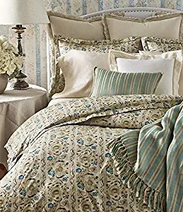 Ralph Lauren Constantina Collection Cassandra Floral Cotton Comforter, King, Teal Cream