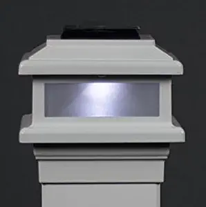 Aurora MaciMae Solar Deck Light, 4" (4 x 4) Post, White, STA-6040