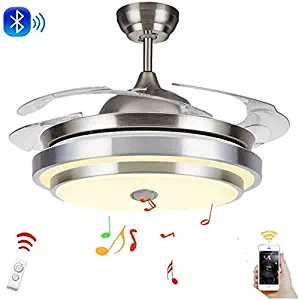 Tengchang 42" LED Ceiling Fan Light Bluetooth speaker Remote control Warm Cool Natural White Modern design