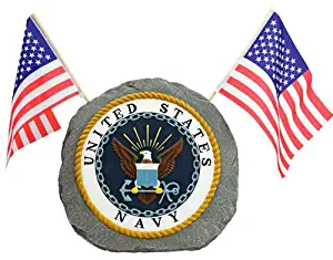 Red Carpet Studios Patriotic Military Garden Stone, Navy