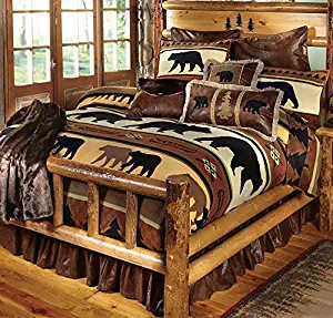 Black Forest Décor Black Bear River Plush Blanket - Queen