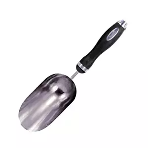 Edward Tools Soil Scoop - Extra Large stainless steel scoop for soil, fertilizer, feed scoop - Double size moves 2X volume of leading brands - Bend-proof - Comfort grip handle